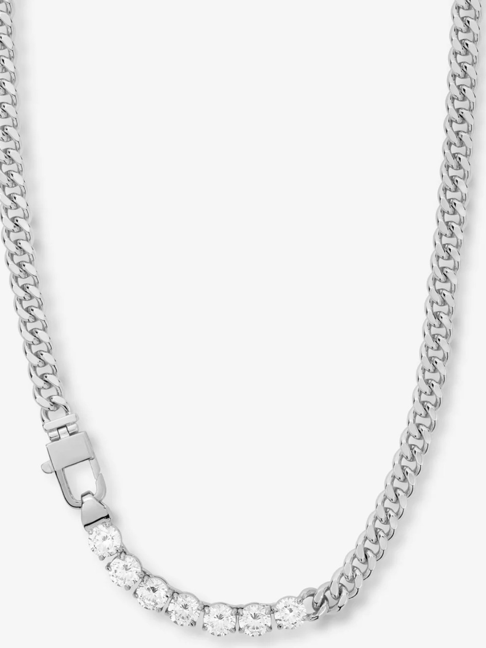 Melinda Maria Julian Loves Diamonds Necklace 6.8mm Cuban link. New. No tag. - Picture 4 of 5